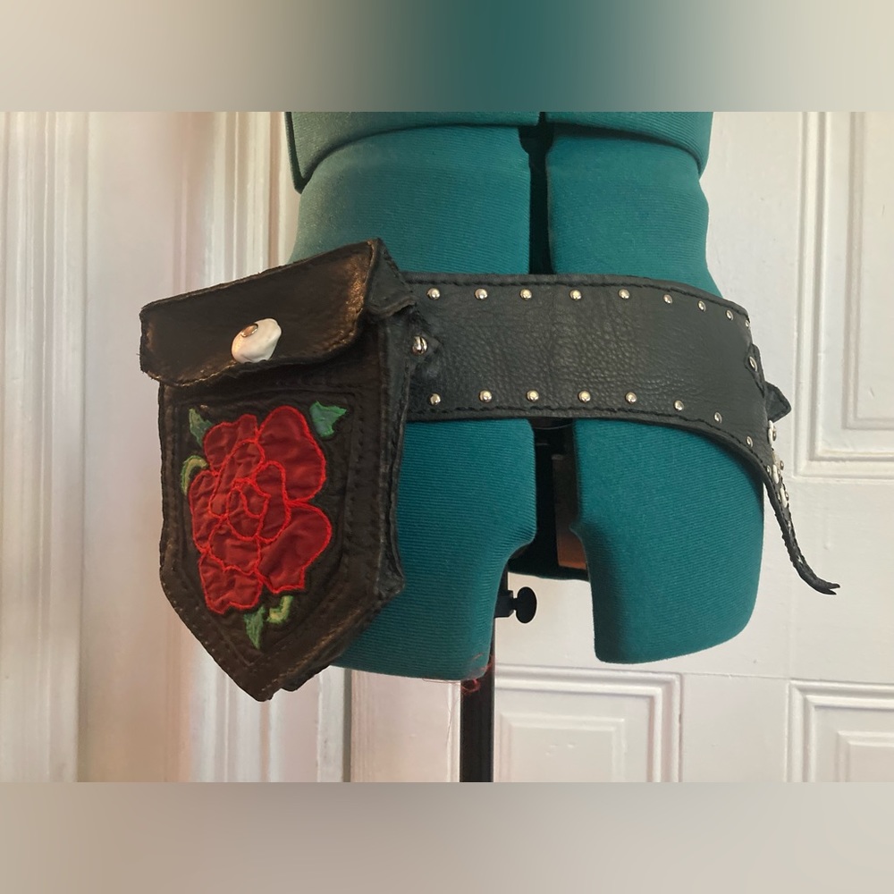 Genuine leather belt purse by Rebel Mama Couture